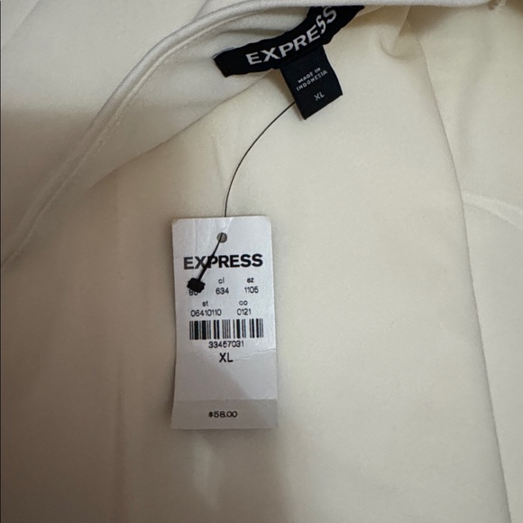 Express NWT Cream Elegant XL One Shoulder Cropped Top Party Blouse New Classy - Picture 4 of 4
